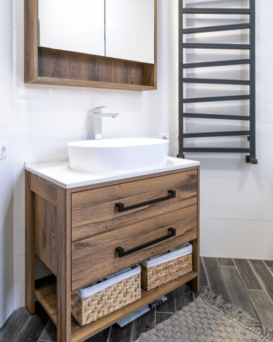 Mueble baño madera roble Mueble baño madera roble