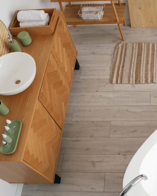 Mueble de baño de madera espiga Mueble de baño de madera espiga